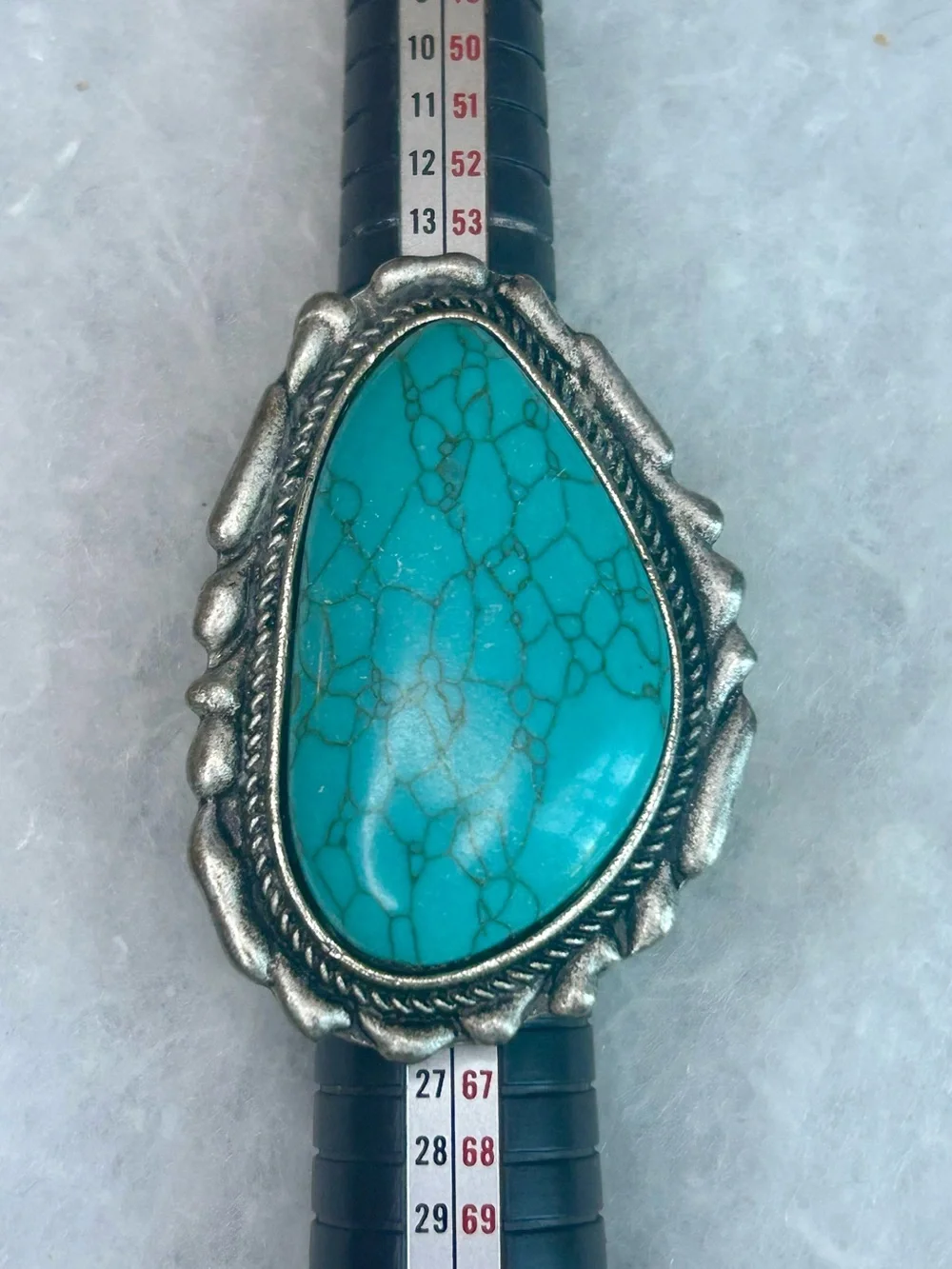 Large Southwestern Faux Turquoise Statement Stretch Ring (c. 2000s–2010s)